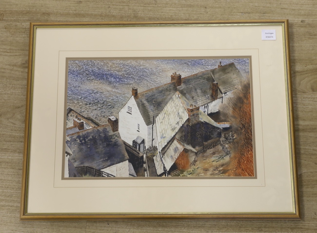 Robert Price (contemporary), watercolour, Cornish rooftops, signed and dated ‘94, 33 x 52cm